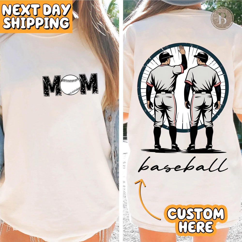 2 Player Baseball Sweatshirt, Custom Baseball Sweatshirt, Shirt For Mother'S Day, Sport Hoodie, Game Day Shirt, Mother'S Day Gift Bespoketshirt