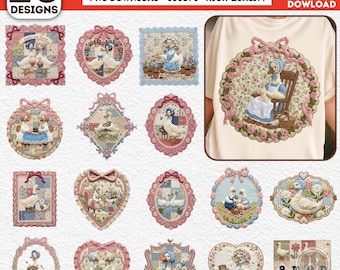 Patchwork Goose Png Bundle, 20 PNG Rather Be Thrifting, Coquette Goose Png, Thrift Queen Png, Thrift Aesthetic Png Bundle, Animal Lover Png