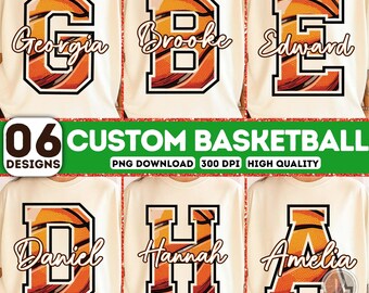 Custom Basketball Png Bundle, 6 PNG Custom Team Name, Basketball Team Png, Add Kids Name Png, Mascot Basketball Png Bundle, Sport Lover Png