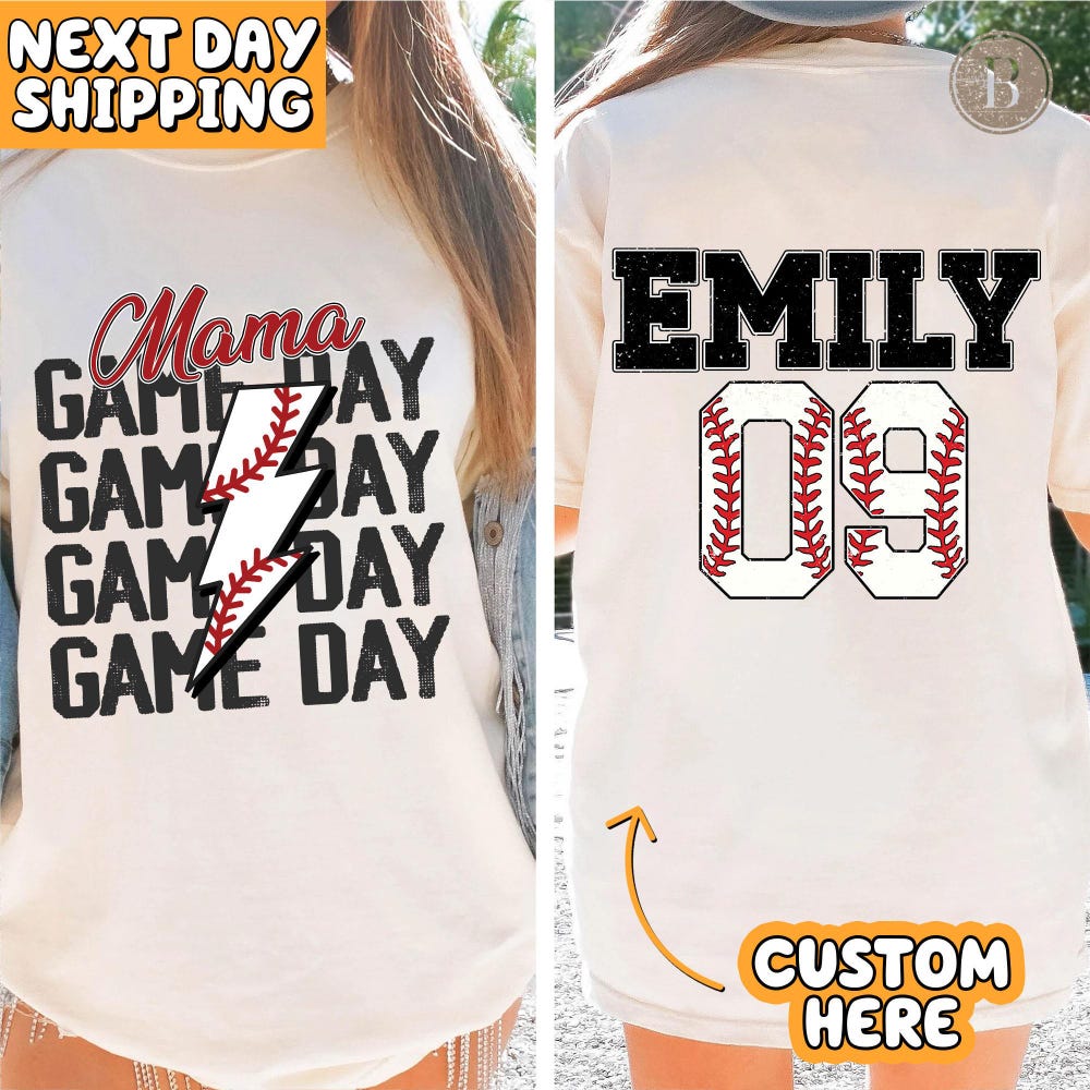 Game Day Baseball Sweatshirt, Personalized Baseball Sweatshirt, Shirt For Mother'S Day, Baseball Fan Hoodie,Sport Shirt, Mother'S Day Gift Bespoketshirt