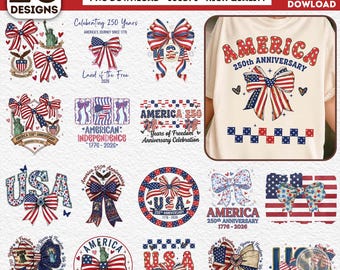 Coquette 4TH Of July Png Bundle, 20 PNG America Bow, 250th Anniversary Png, Patriotic Png, We The People Png Bundle, Freedom Png