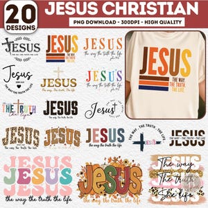 Christian Jesus Png Bundle, 20 PNG The Way The Truth The Life, Jesus Christmas  Png, Cross Png, Christmas Faith Png Bundle, Holiday Png