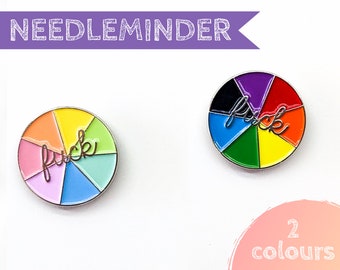 Rainbow Wheel Needle Minder,  Pastel Enamel Magnetic Needleminder, Needle Keeper