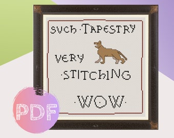 Medieval Doge Cross Stitch PDF Pattern | Medieval Meme Cross Stitch | Bayeux Tapestry Cross Stitch | Doge Dog