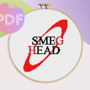 Smeg Head Cross Stitch PDF Pattern Instant Digital Download Geek Cross Stitch Pattern Red Dwarf Cross Stitch Pattern image 1