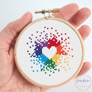 Mini Rainbow Heart Cross Stitch PDF Pattern Modern Cross Stitch Rainbow Cross Stitch Pattern image 7