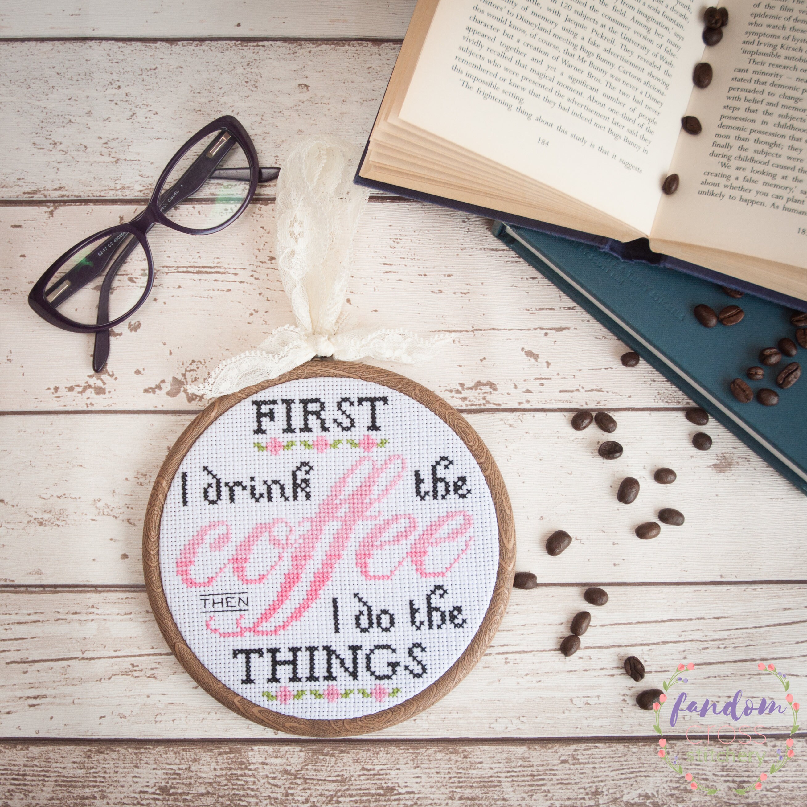 First I Drink the Coffee Then I Do the Things Cross Stitch PDF - Etsy UK