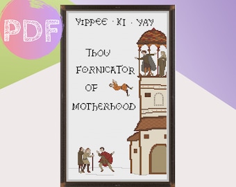 Yippee Ki Yay Cross Stitch Pattern, Medieval Meme, Die Hard, Bayeux Tapestry (PDF Pattern)