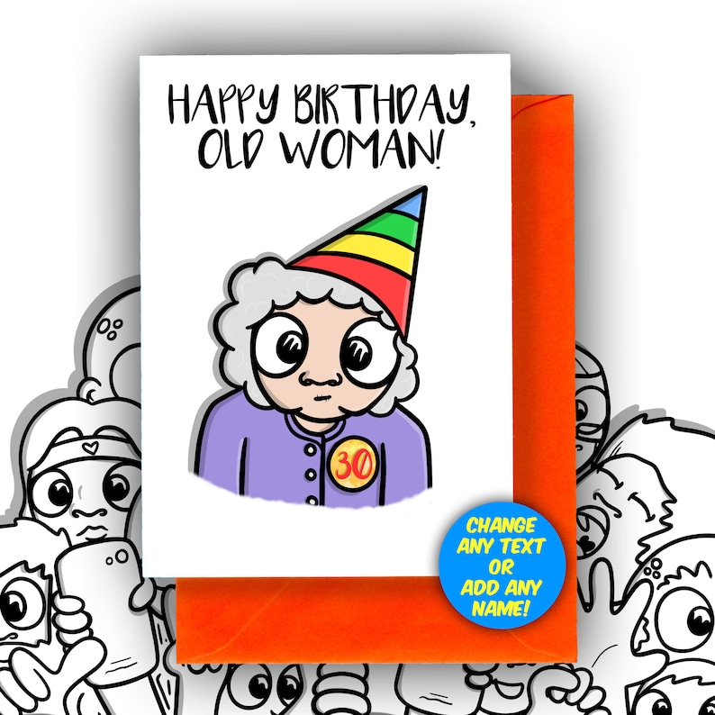 Alte Frau Geburtstag Leere Karte A6 Grußkarte Etsy
