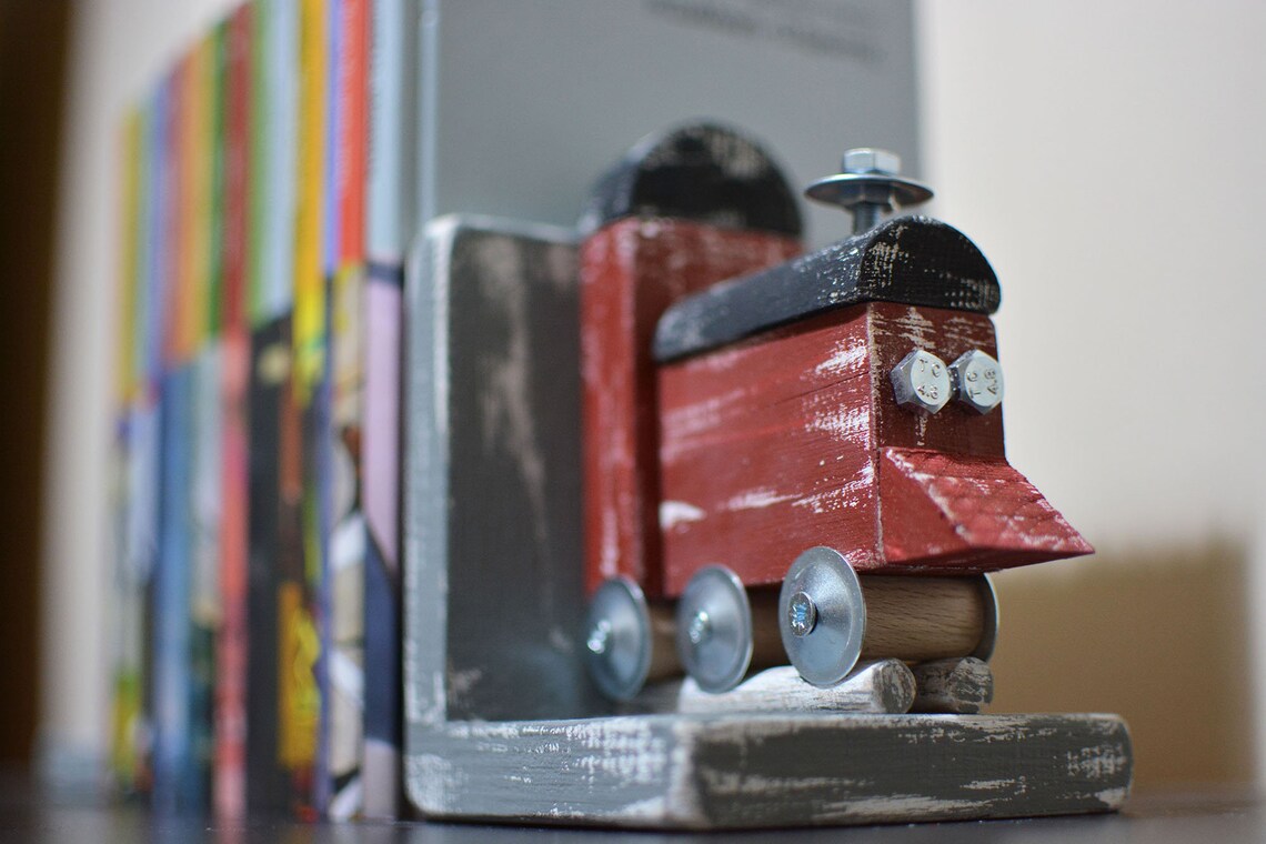 Wooden Bookcase train Wooden Stand for Books Etsy