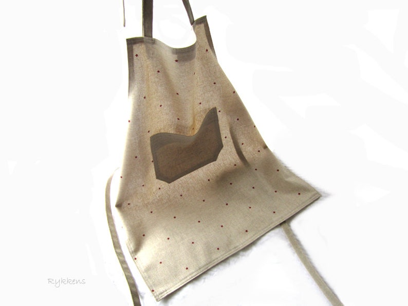 Handmade Children Apron Stars Linen Baking Cookies Cook Dinner Pocket Kids Child Birthday Present Gift Handmade by Rykkens Aprons