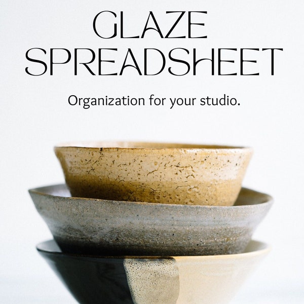 Glaze Organizational Spreadsheet for Potters | Studio Organization | Template | Printable | Ceramics | Minimalist | PDF Download | Landscape