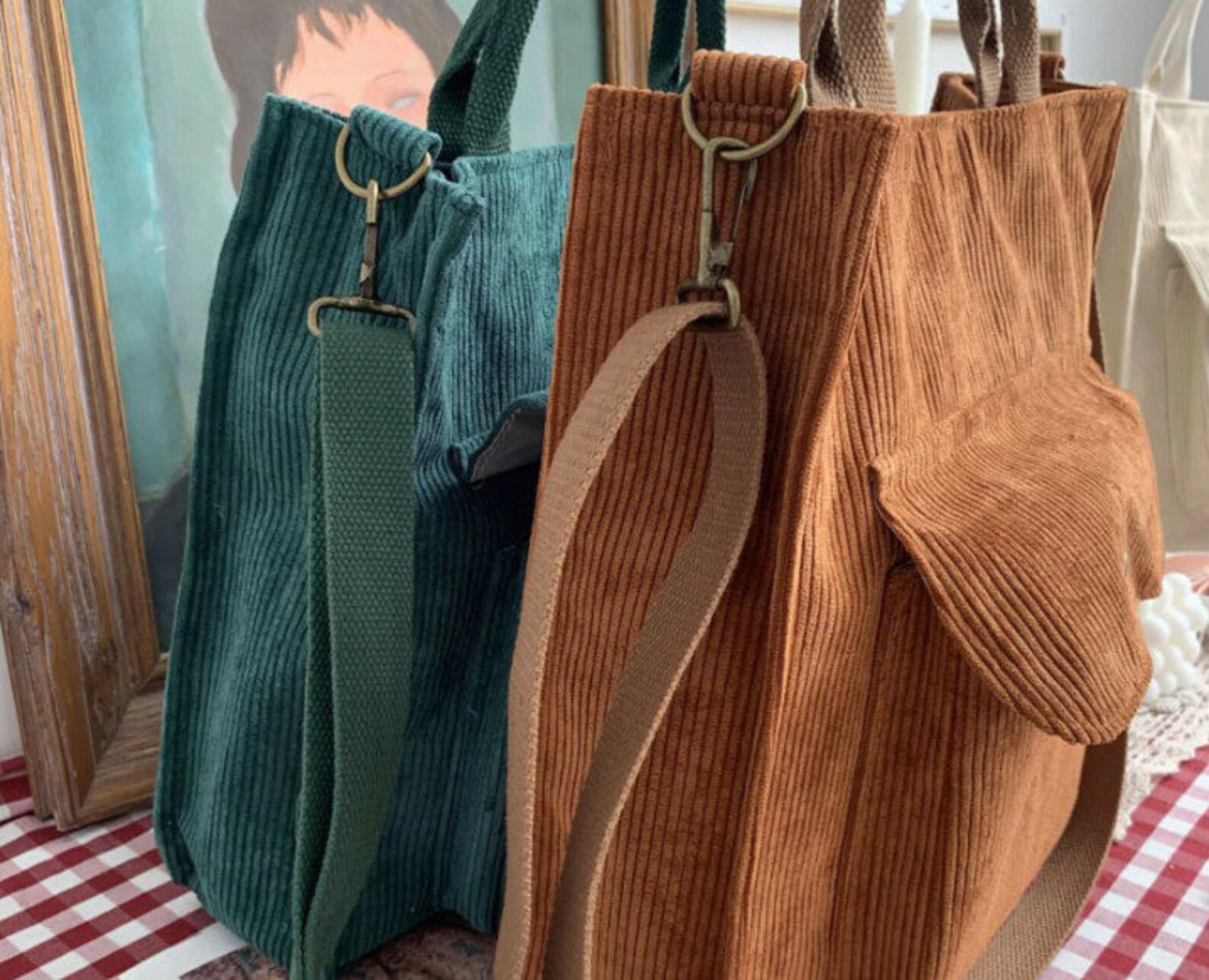 Corduroy Shoulder Bag Corduroy Eco-friendly Tote Bag | Etsy