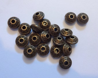 Bicone SilverTone 5pcs Czech Glass Mixed Color Large Saucer Beads Corrugated 13x12mm