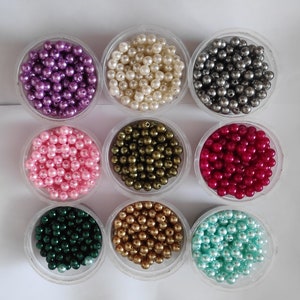 100 pcs - 8mm AAA Qlty Faux Pearl Beads, Choose Colour Imitation Pearls Round