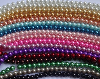 70pc AAA Grade Glass Pearl Beads - 18 Colours available
