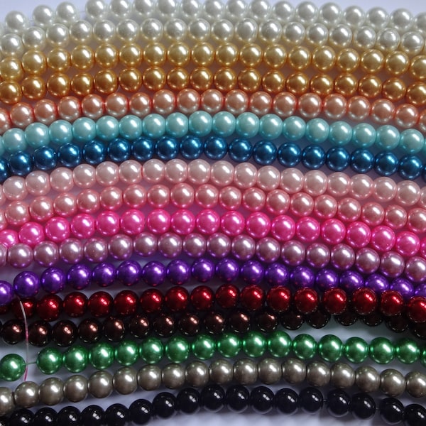 70pc AAA Grade Glass Pearl Beads - 18 Colours available