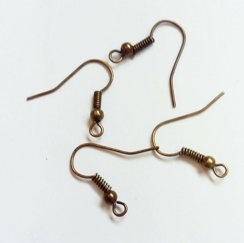Fish Hook Coil & Bead Earring Hook Earwires Lead and Nickel Etsy