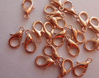 Premium Quality  Nickel Free Rose Gold Lobster Clasps 12mm x 6mm -BULK PACK Available