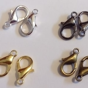 20 x 16mm  Large Lobster Clasp Nickel Free High Quality - 4 colours
