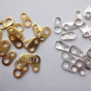 200 x 7mm, Extender Chain tags, Necklace End Tags, Extension chain teardrops, 2 hole Necklace tips - Choose Colour