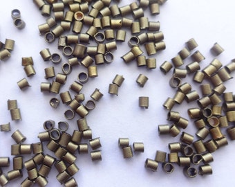 500 cuentas de engarzado de tubo de latón- engarzados de latón/bronce (Steampunk), 1,5 mm, agujero: 1 mm