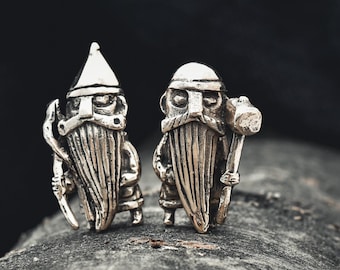Eitri et Brokkr Pendant OR Figures - norse mythology inspired viking pagan - Shiny bronze