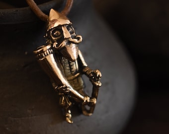 Heimdallr Bronze Pendant - Norse God Viking Mythology Jewelry