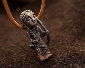 Skadi Norse mythology inspired bronze pendant viking winter amulett