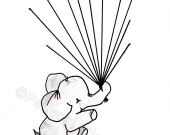 Baby Shower guest book Keepsake art elephant holding | Etsy