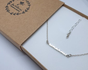 GLITTER STICK recycled silver necklace | recycled silver bar necklace | recycled silver necklace | recycled silver textured bar necklace