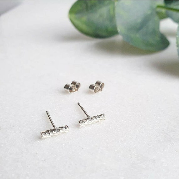 Tiny Bar Stud Earrings – Sloane Jewelry Design