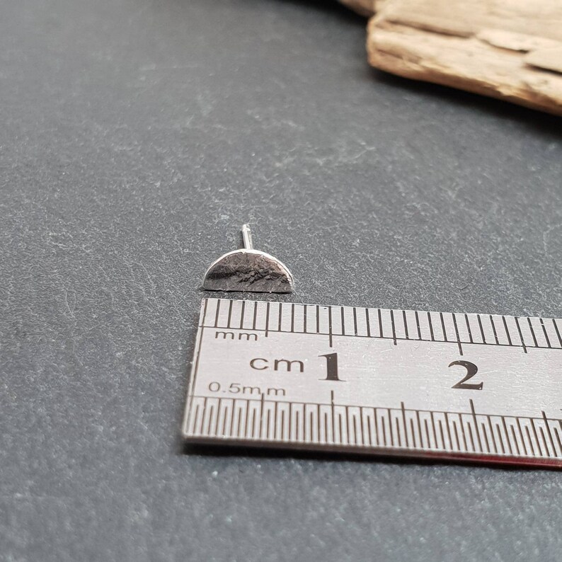tiny moon earrings silver half moon studs textured moon studs half moon studs half moon studs earrings Half moon lace print studs