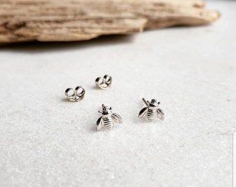 LITTLE BEES silver stud earrings | Bumblebee studs | Bee Earrings | Manchester Bee earrings | Manchester Bee | Silver bee earring studs