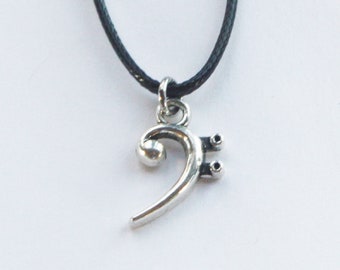 Bass Clef Necklace for Him or Her - F Clef -  Musician Singer Musical Jewelry For Men Women Teens