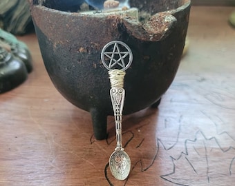 Incense Spoon Wiccan Ritual Supplies, Pentacle Pentagram Pagan Witch Altar Shrine