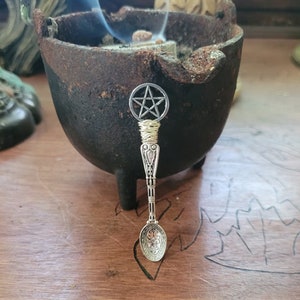 Incense Spoon Wiccan Ritual Supplies, Pentacle Pentagram Pagan Witch Altar Shrine