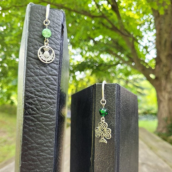 Celtic Bookmarks - Shamrock, Thistle, Green Stone - 2 Styles, Irish, Scottish
