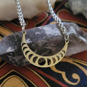 Moon Phase Necklace: Divine Feminine Crescent Moon Pendant