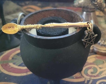 Incense Spoon Candle Scribe Wiccan Ritual Supplies, Pentacle Pentagram Pagan Witch Altar Shrine
