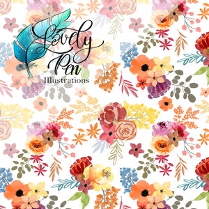 Jena Floral Seamless File hand painted