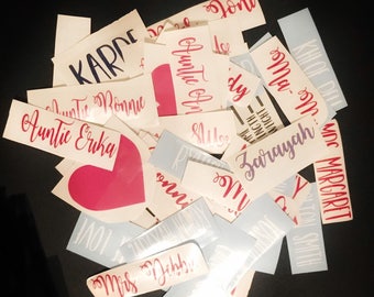 Custom vinyl decals, monogram decals, decal, laptop sticker, glass decal, tumbler cup decal, customized decal, word decal, car decal