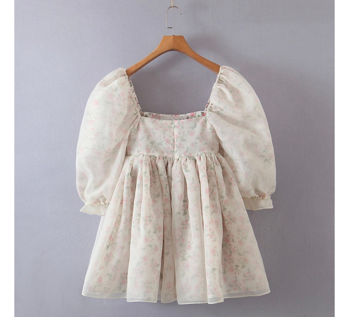 REVERSIBLE BABY DOLL Dress With Puff Sleeves Loveshack Style Etsy