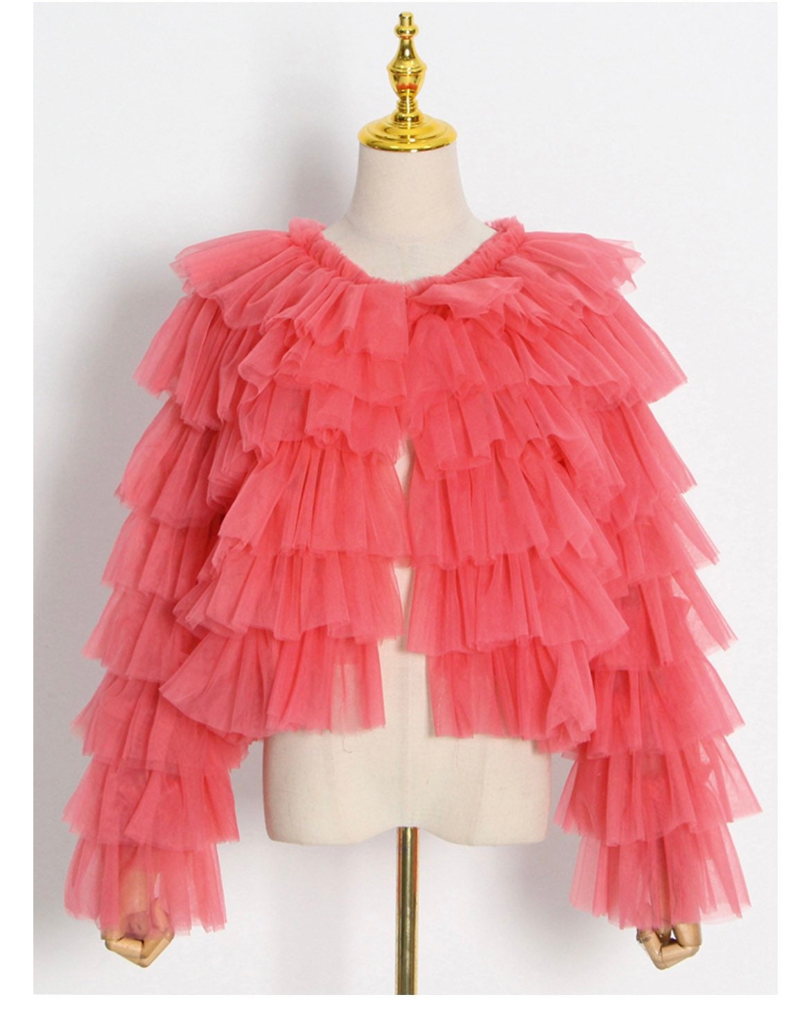 TULLE RUFFLE JACKET Baby Pink Mesh Jacket Puffer Cape Etsy
