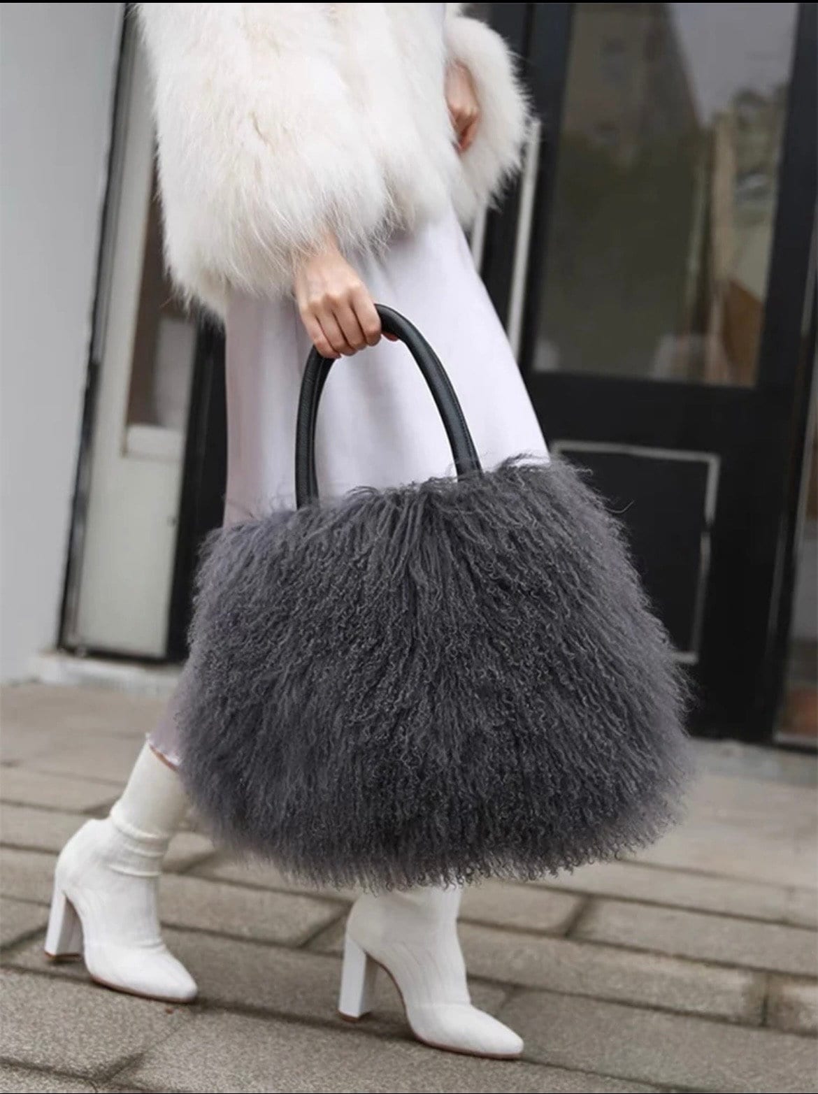 Luxury handbags Women Bags Designer Winter Fur Fashion Shoulder Bag Ladies  Seven Colored Fox Fur Rabbit Fur Messenger Bags bolso