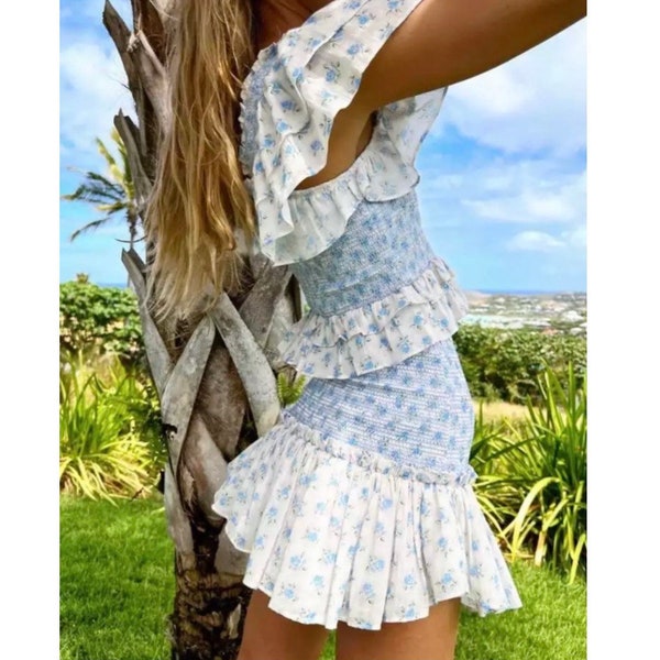 Fall Floral Smocked Flutter Dress main image 0