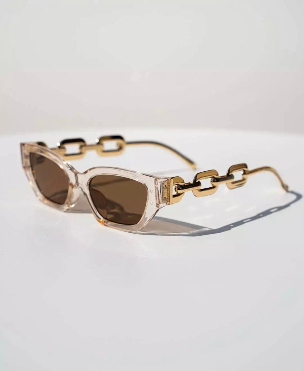 GOLD CHAIN SUNGLASSES Cat Eye Coachella Sunglasses Gold 