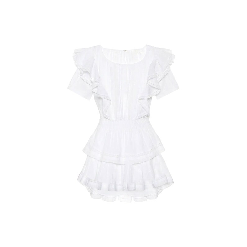 RUFFLE MINI DRESS Boho Dress Ruffle Dress White - Etsy