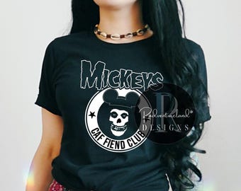 Mickey Mouse Fiend club Coffee tee Disney Misfits