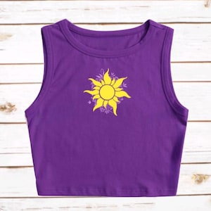 Rapunzel Chalk Sun Crop Top Tank Disney Shirt Tangled Disney Croptop Princess Tank WDW